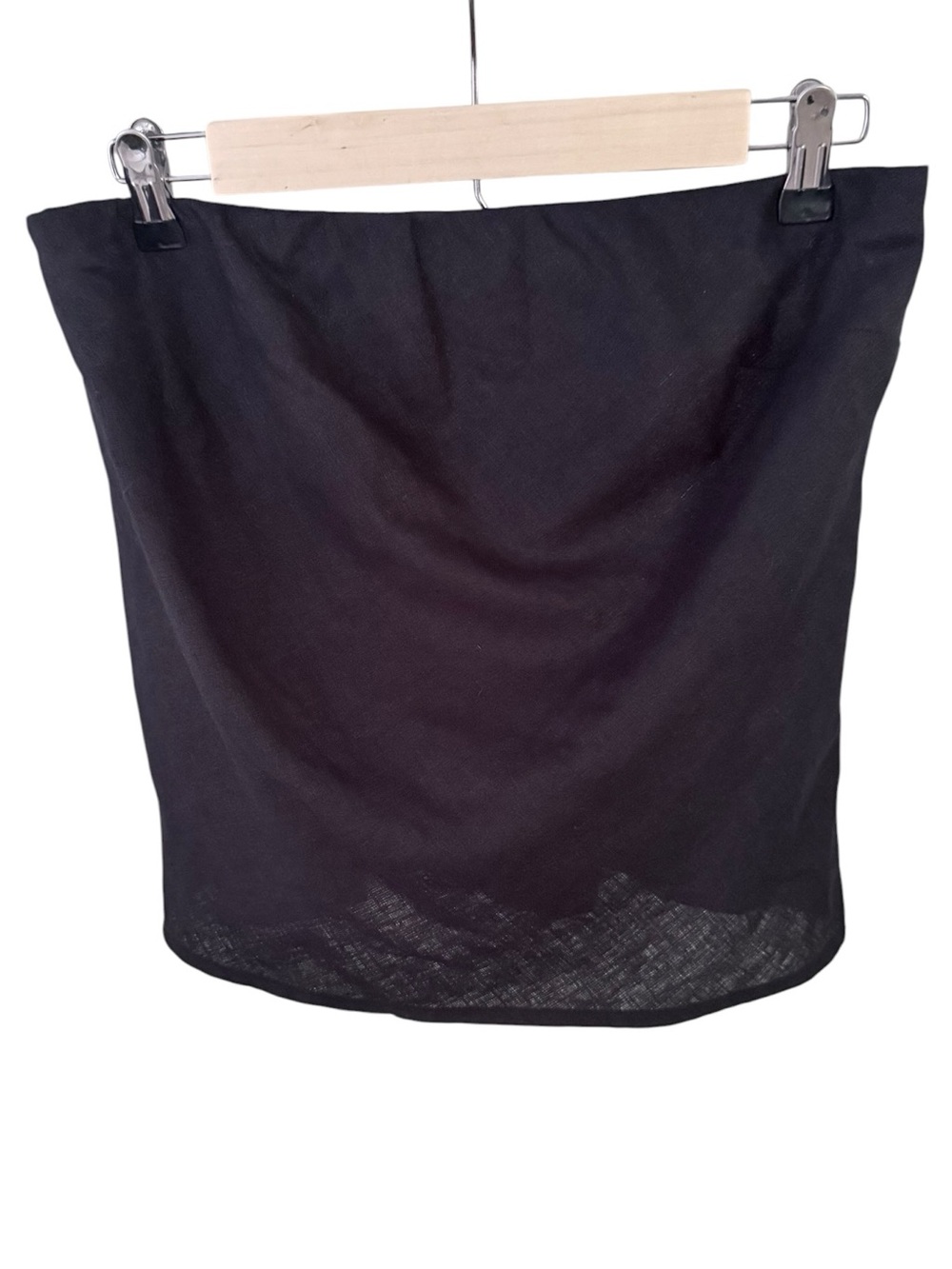 NWT Quince 100% European Linen Strapless Top Black Medium size M Summer Crop Top
